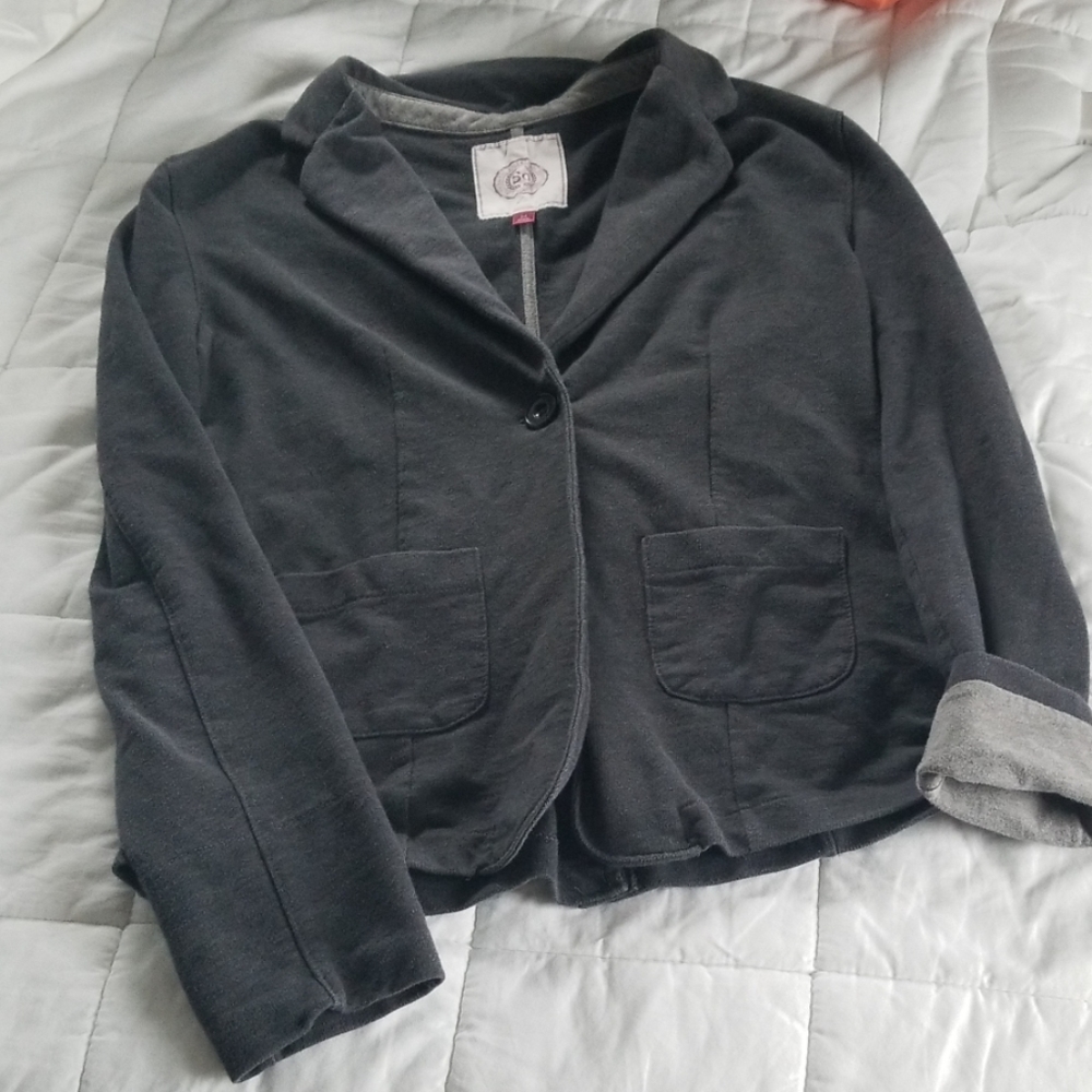 Gray cotton blazer